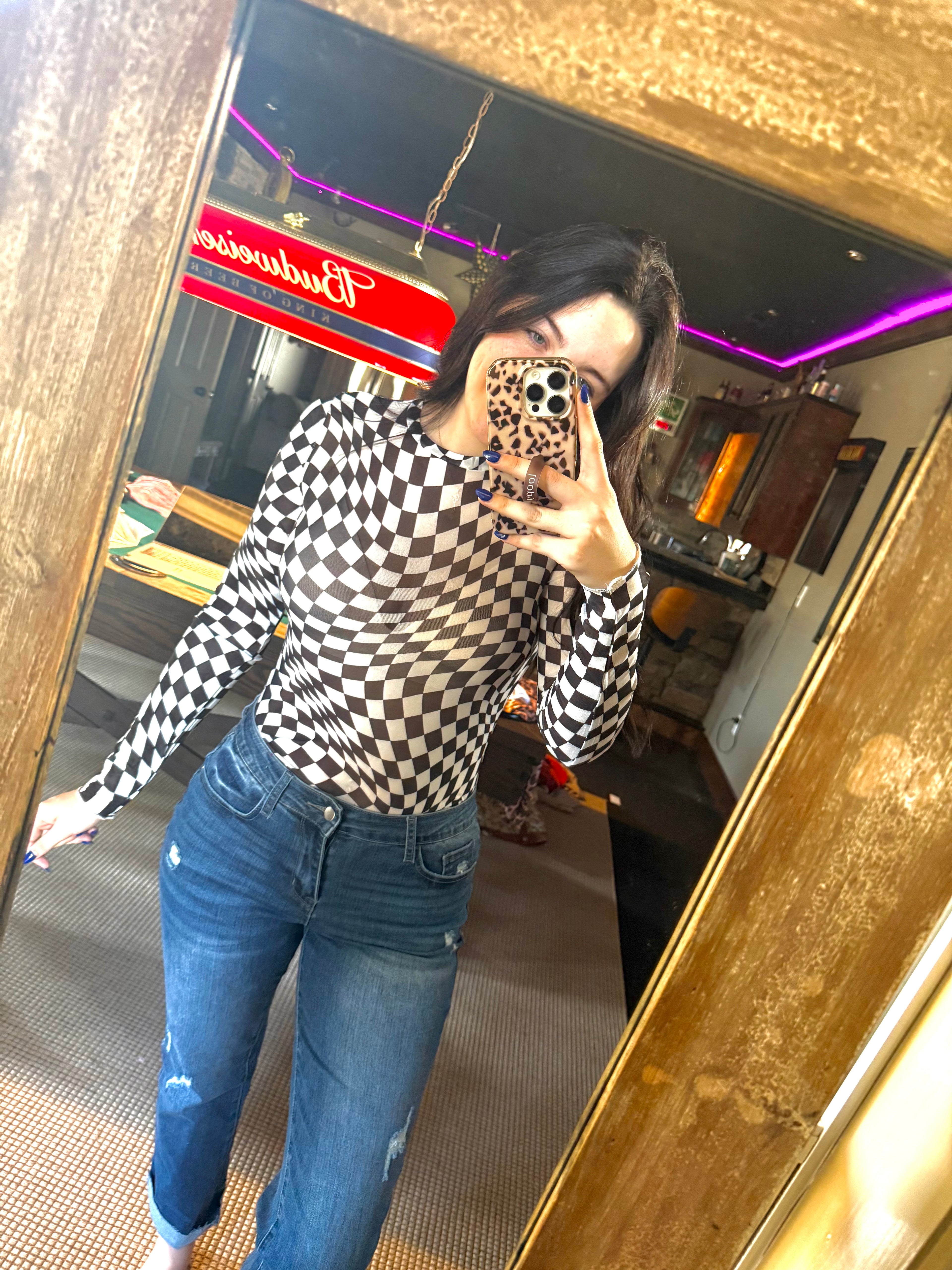 Checker Print Undershirt